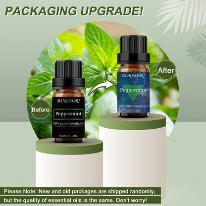 BURIBURI Peppermint Essential Oil — 100% Pure, 10ml | Organic Aromatherapy
