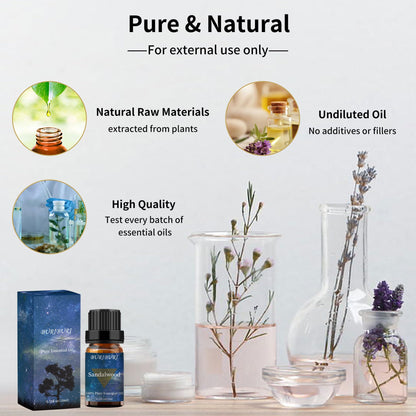 BURIBURI Sandalwood & Vetiver Essential Oils Set – 2x10ml, 100% Pure
