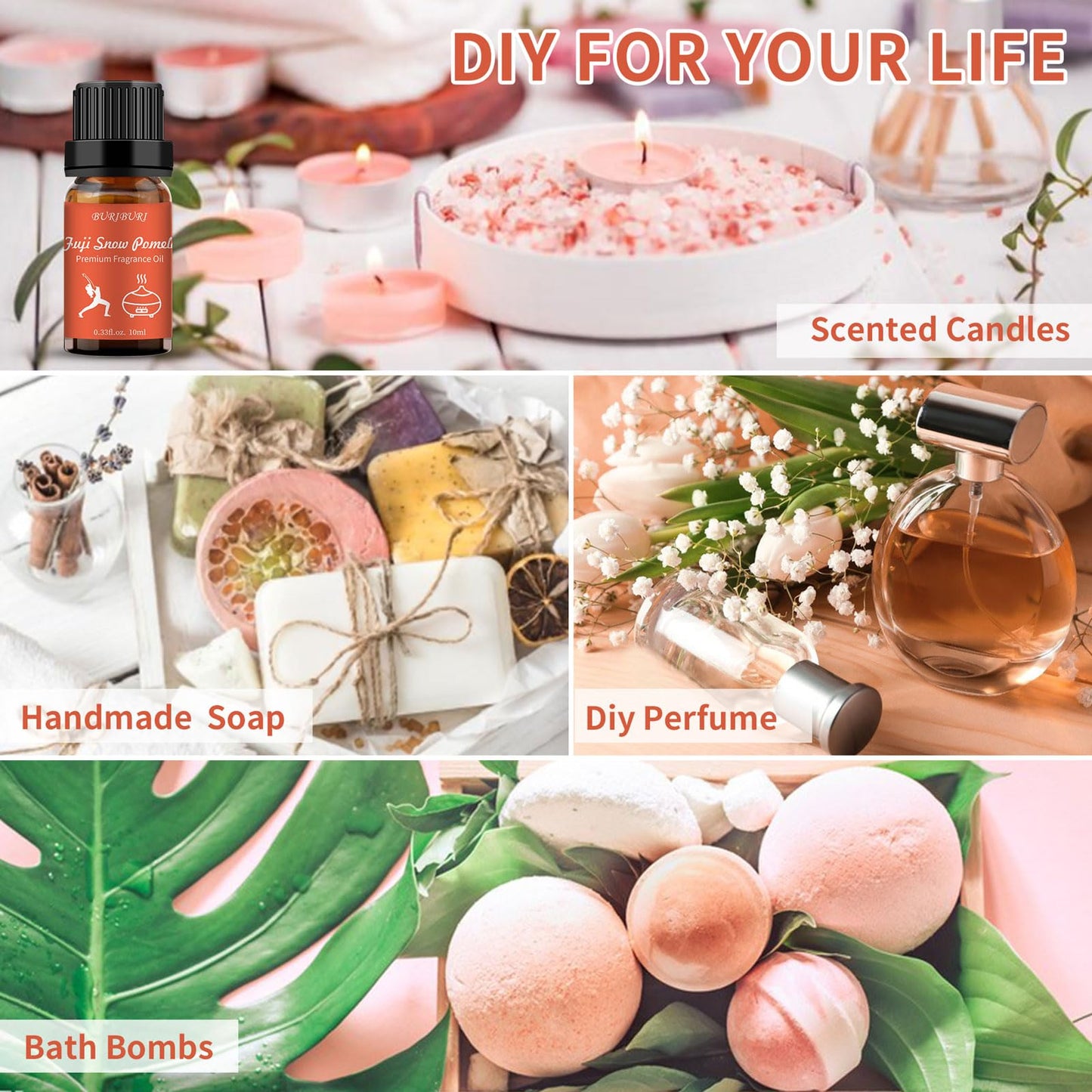 BURIBURI Fuji Snow Pomelo Hotel Scent Essential Oil | Luxury Hotel Collection Fragrance