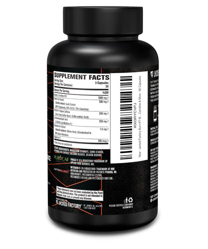 Jacked Factory Burn-XT Max: High-Performance Thermogenic Fat Burner with PurCaf Caffeine, MitoBurn & Green Tea | 90 Capsules