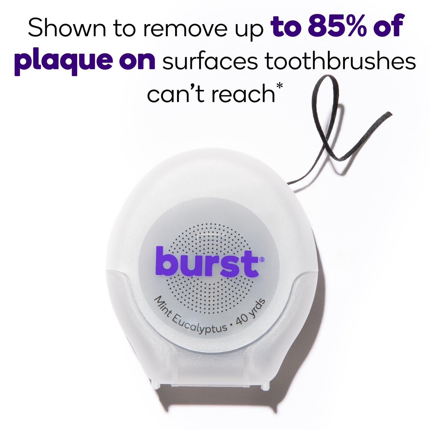 Burst Expanding Dental Floss – Mint Eucalyptus, 120 Yards (Vegan, Paraben Free)