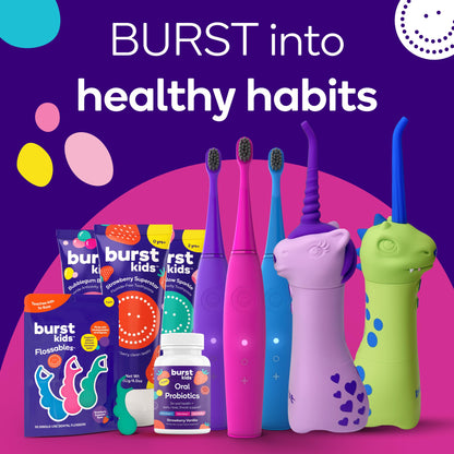 Burst Kids & Toddlers Electric Toothbrush (Pink) – Soft Bristles, 2-Minute Timer, Rechargeable