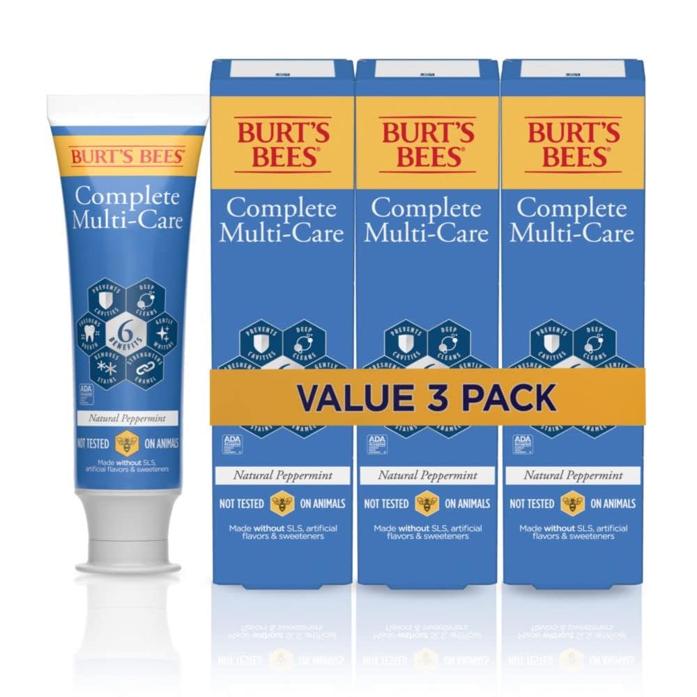 Burt's Bees Complete Multi-Care Toothpaste 4.7 oz – Pack of 3