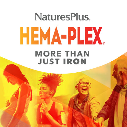 NaturesPlus Hema-Plex Iron – 85 mg Chelated Iron, 60 Capsules | Vegan, Gluten Free