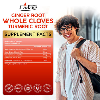 Cadane 5in1 Whole Cloves Herbal Blend – Digestive & Immune Support | 90 Capsules