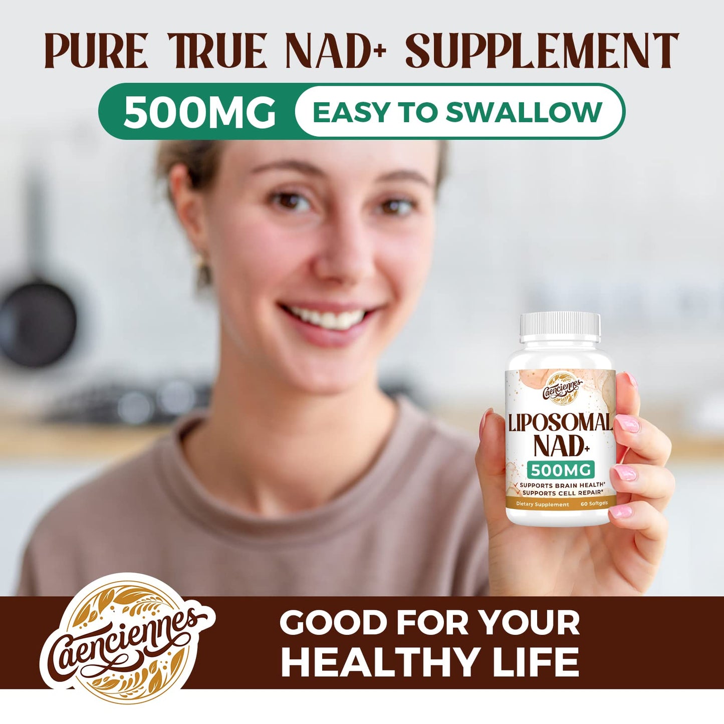 Caenciennes Liposomal NAD+ 500 mg — True NAD+ with Superior Absorption