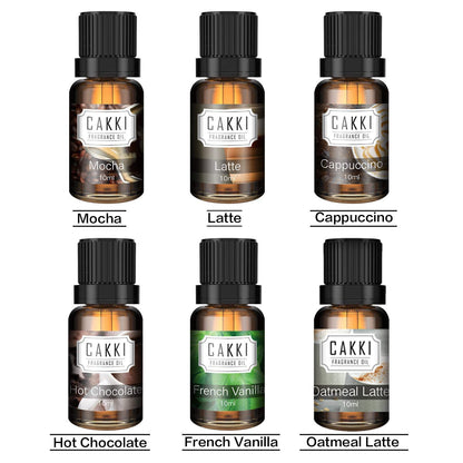 Coffee Essential Oils Set (6 x 10ml) – Cakki Fragrance Oils Gift Set for Diffuser