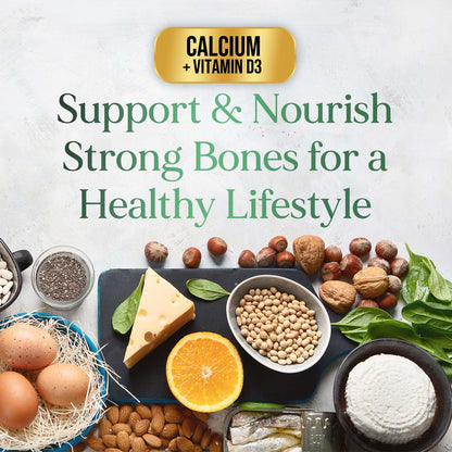 Calcium 1200 mg with Vitamin D3 - Bone Health Supplement for Men & Women | 120 Tablets