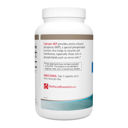 Wellness Resources Calcium AEP - Nerve Support & Cell Membrane Health | 925mg Ca-2-AEP per Capsule (180 Capsules)