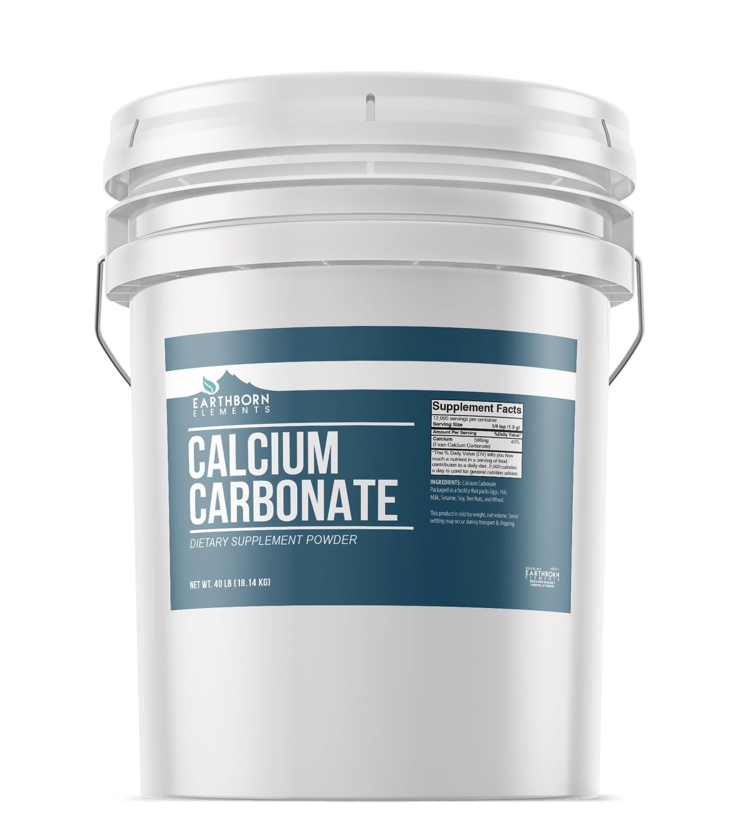 Calcium Carbonate Powder 5 Gallon Bucket | Limestone Powder & Toothpaste Additive (640 Ounce)
