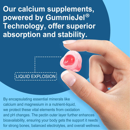 Nextdia Calcium Citrate 1000mg Gummies — Vegan, Sugar-Free, 2:1 Ca:Mg + D3