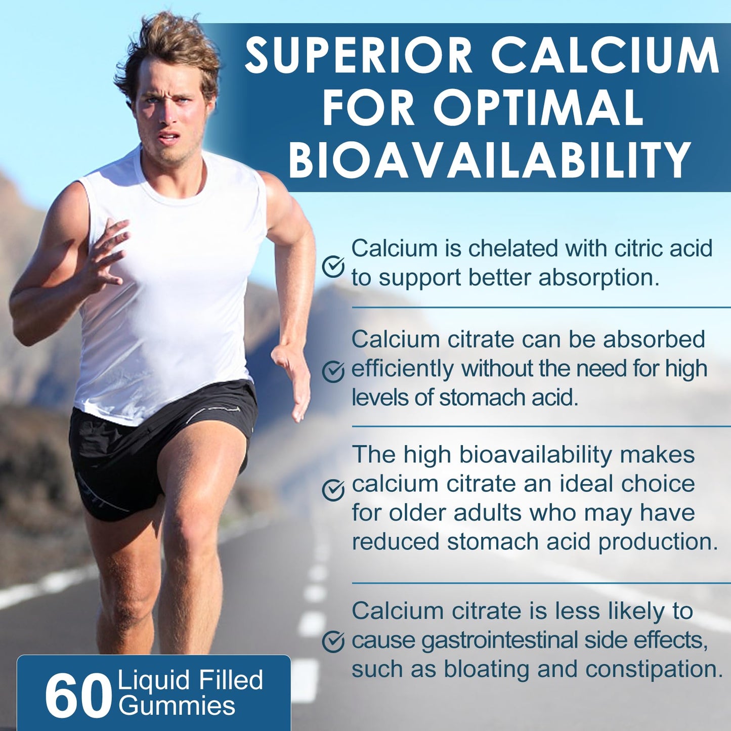 Nextdia Calcium Citrate 1000mg Gummies — Vegan, Sugar-Free, 2:1 Ca:Mg + D3