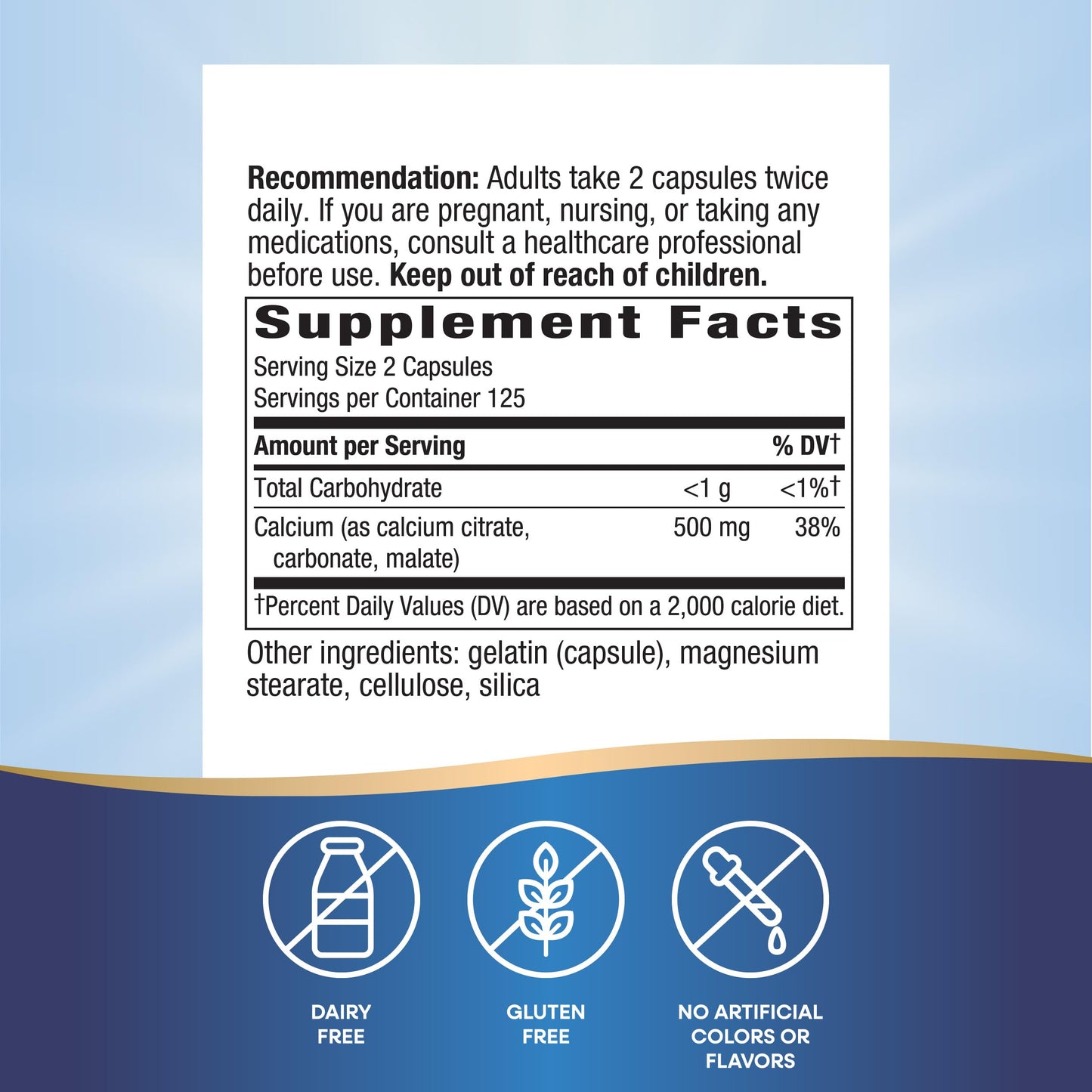 Nature's Way Calcium Citrate 500 mg | Bone Health & Muscle Support, Gluten Free, 250 Capsules (2 Pack)