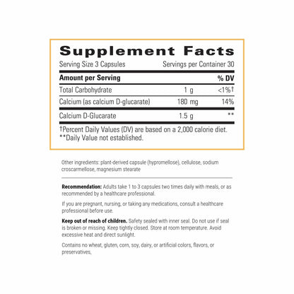 Integrative Therapeutics Calcium D-Glucarate – Detox Support & Estrogen Metabolism – Gluten & Dairy Free