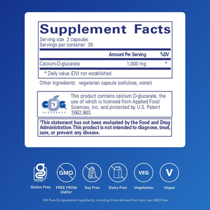 Pure Encapsulations Calcium-D-Glucarate | Cellular Health Support for Liver, Lungs, Breast & Colon | 60 Capsules