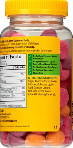 Nature Made Calcium Gummies 500 mg + Vitamin D3 – 80 Gummies, 40 Day Supply