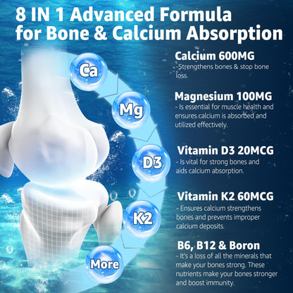 EnvyCure Calcium Gummies 600mg – Ocean Algae Calcium with Vitamin D3, K2, Magnesium | 2-Pack | Vegan, Sugar-Free