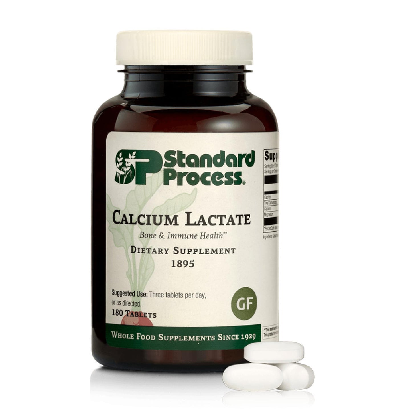 Standard Process Calcium Lactate – Bone & Immune Health (180 Tablets) | Vegan, Gluten-Free