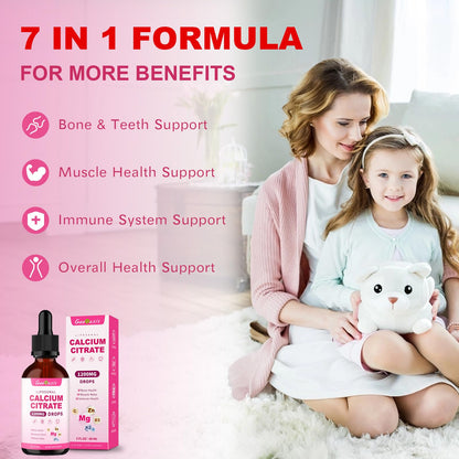 Liposomal Liquid Calcium Citrate Drops 1200mg – Bone Health & Immune Support, 2 oz