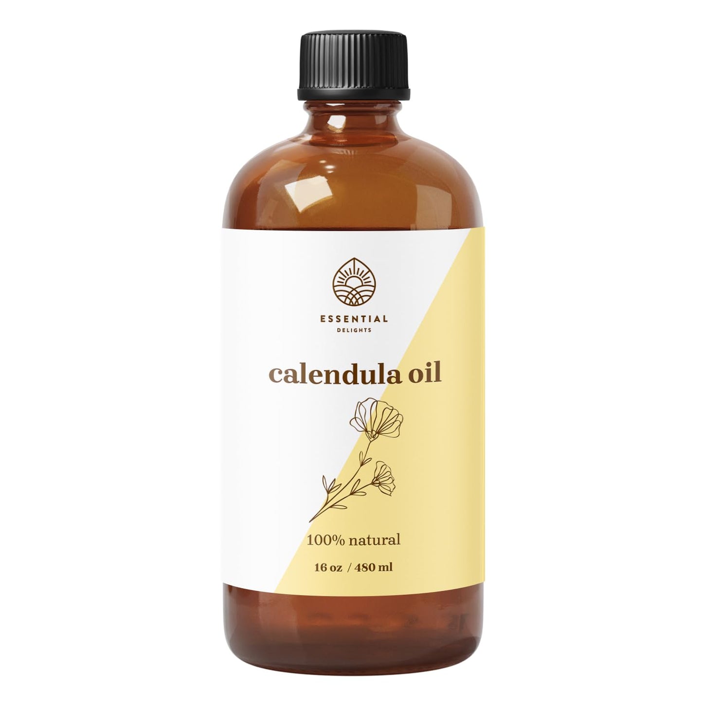 Calendula Oil Carrier Oil for Skin & Hair | Essential Delights 16 oz