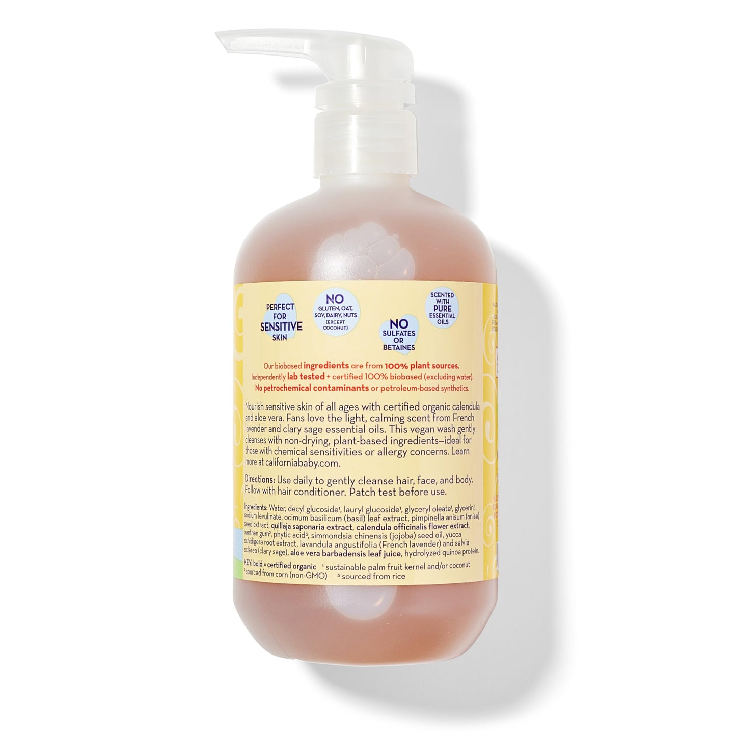 California Baby Calendula Shampoo & Body Wash – 100% Plant-Based, Hypoallergenic (562mL / 19oz)