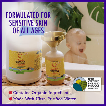 California Baby Calendula Baby Shampoo + Wash 2-Pack – Plant-Based, Hypoallergenic
