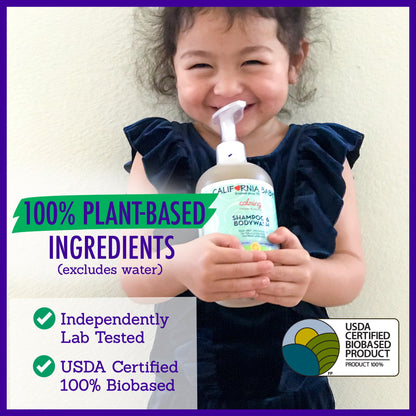 California Baby Calming Baby Shampoo + Body Wash – 100% Plant-Based, Lavender, Hypoallergenic