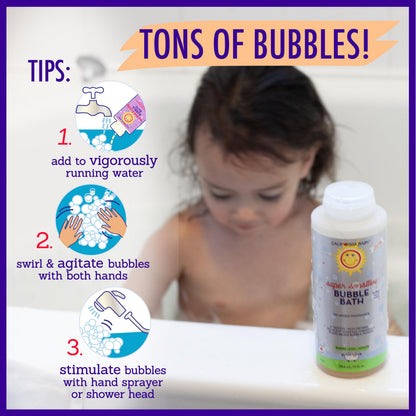 California Baby Super Sensitive Bubble Bath – Fragrance-Free, 100% Plant-Based (USDA Bio-Based) | Allergy-Friendly for Babies & Adults | 13 fl oz