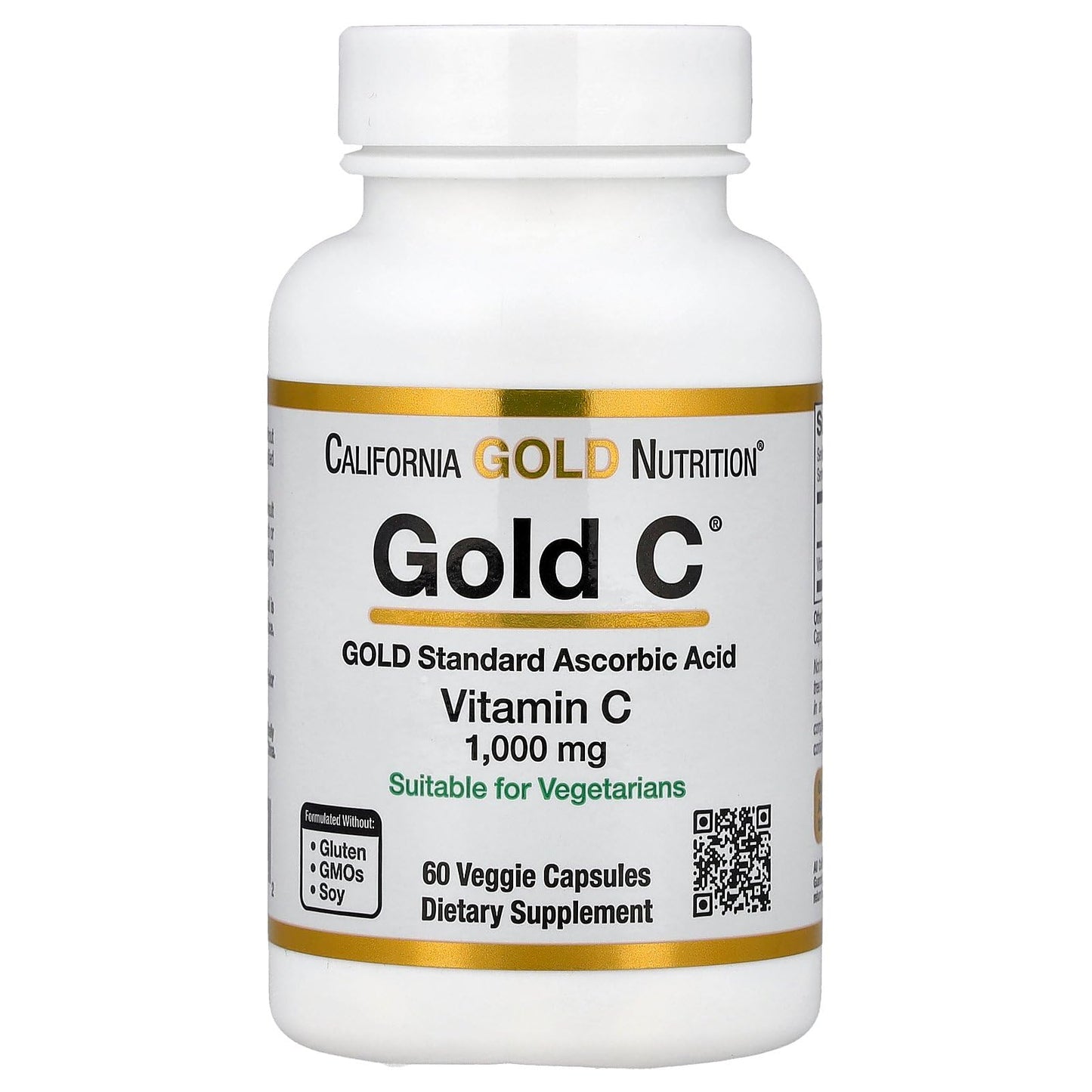 California Gold Nutrition Gold C® Vitamin C 1,000 mg, 60 Veggie Capsules