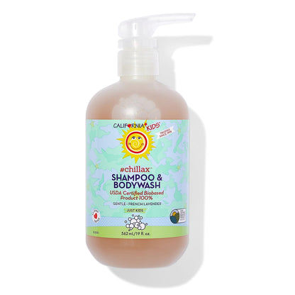 California Kids Chillax Shampoo & Bodywash – 100% Plant-Based, Gentle Lavender (562 mL / 19 oz)