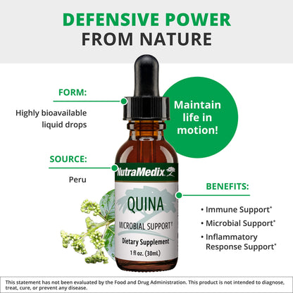 NutraMedix Quina Herbal Extract – Immune Support Liquid Drops (Peru Calisaya Bark) 1oz/30ml