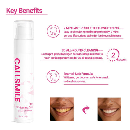 CALLSMILE Teeth Whitening Gel – Professional Strength Hydrogen Peroxide, 2 oz