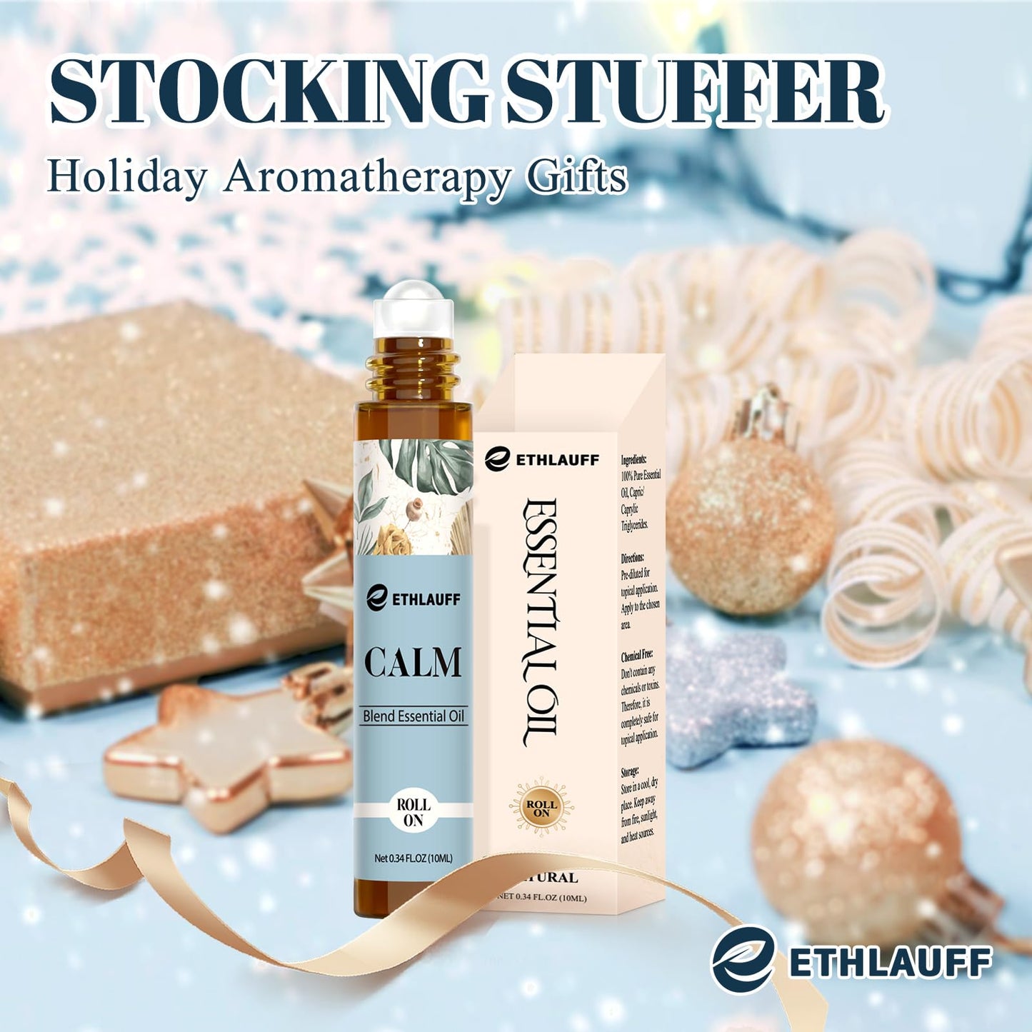Calm Essential Oil Roll-On – Aromatherapy for Stress Relief, Relaxation & Self-Care Gift
