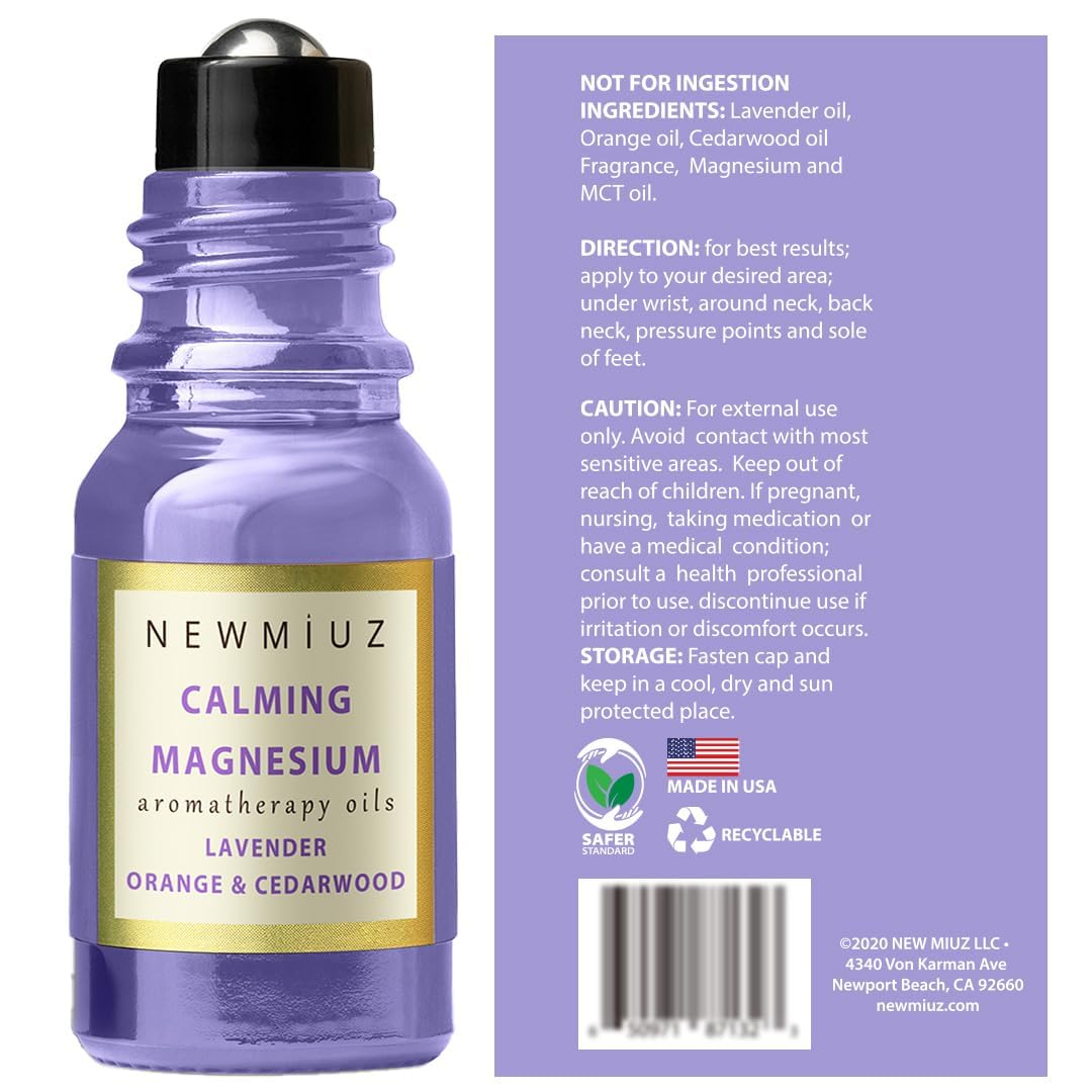 Calm Magnesium Roller - Lavender Orange Cedarwood Essential Oil Roll-On