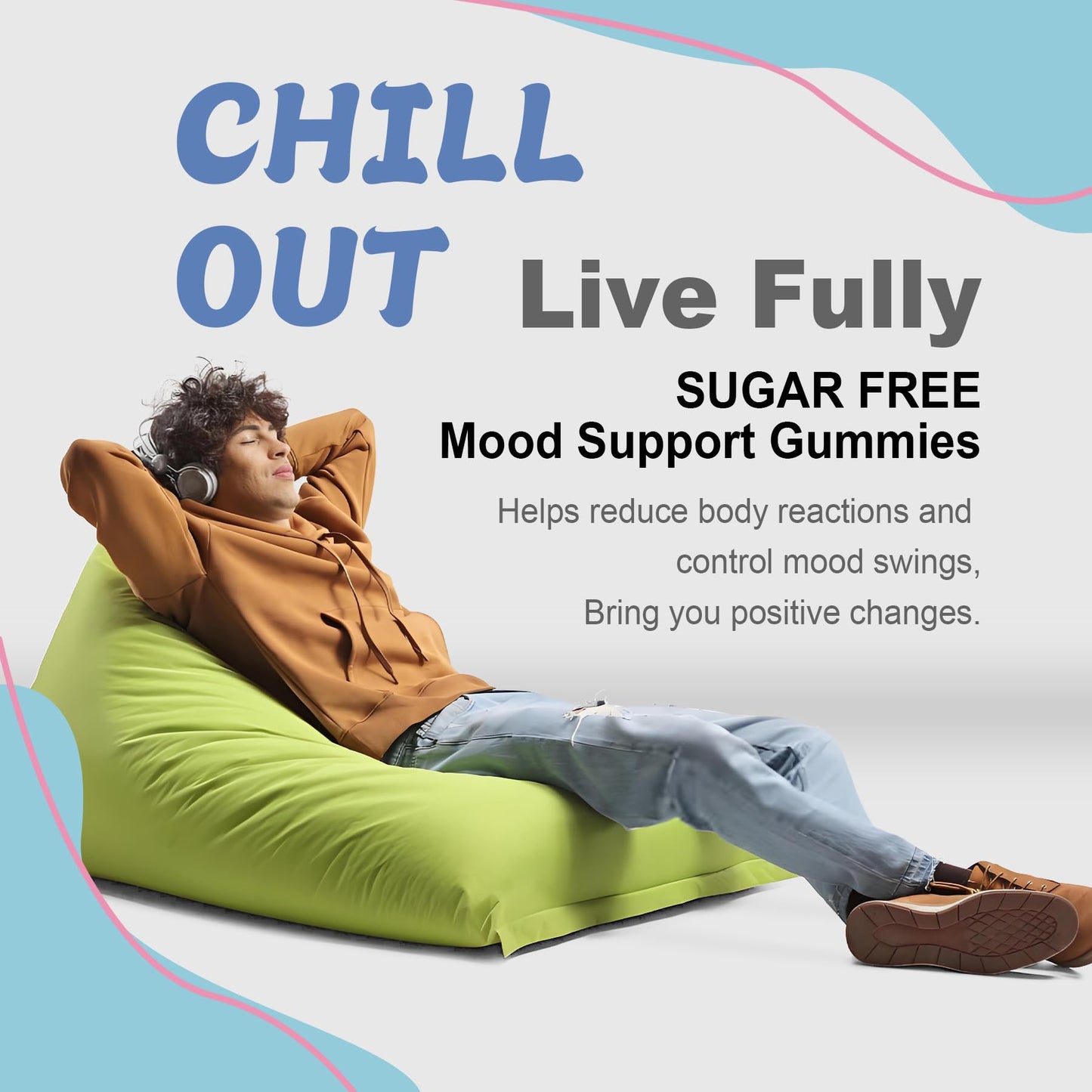 LILICARE Sugar Free Ashwagandha Mood Gummies – Calm Support, Vegan, 120 Count