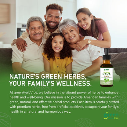 Green Herb Vibe Kava Drops – Relaxation & Sleep Support (60 Days, 2 oz)