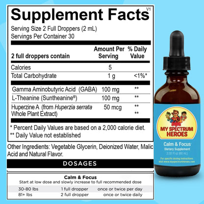 Calm & Focus Drops – Brain Support with L-theanine, GABA | My Spectrum Heroes