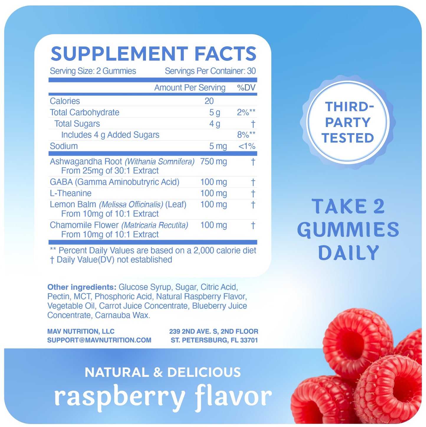Calming Ashwagandha Gummies for Teens – 60 Count | Stress Relief with Theanine & GABA