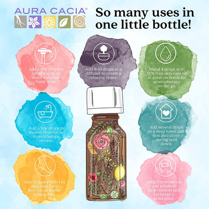 Aura Cacia Chill Pill Essential Oil Blend – 0.5 oz (Lavender, Peppermint, Orange, Basil, Chamomile & Patchouli)