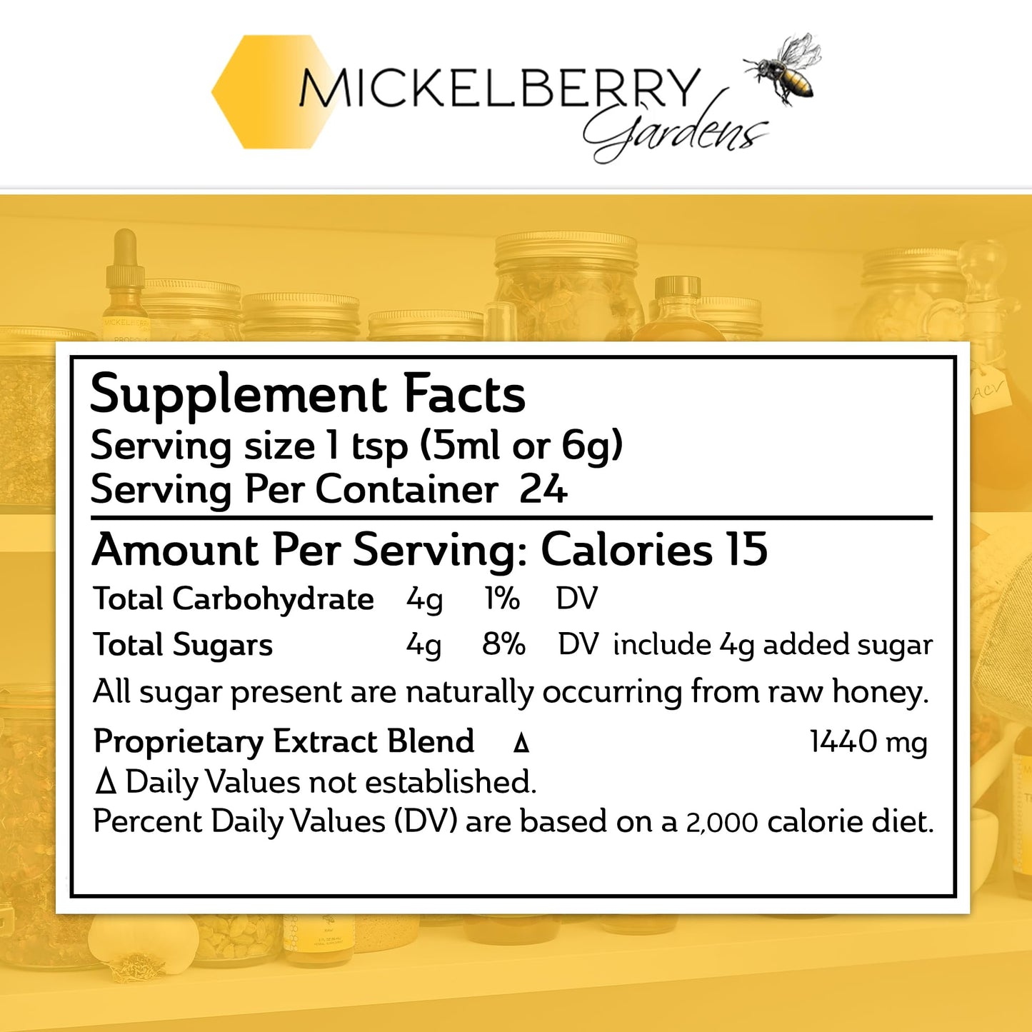 Mickelberry Gardens Relaxation Honey Tonic – Natural Tension Relief & Sleep Support (4 Oz)