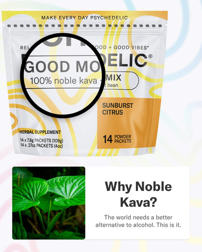 Calming Kava Drink Mix – Sunburst Citrus, 14 Sticks