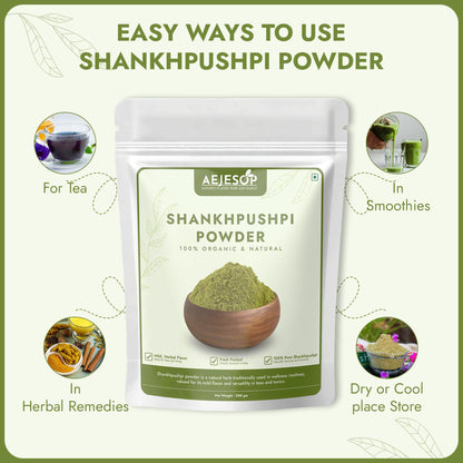 AEJESOP Shankhpushpi Powder – Memory Booster & Digestive Support Tea, 7oz (200g)