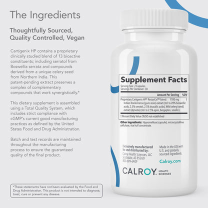 Calroy Cartigenix HP Joint & Cartilage Support – 60 Vegan Capsules