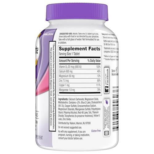 Caltrate 600 Plus D3 Minerals Calcium & Vitamin D Tablets – 120 ct