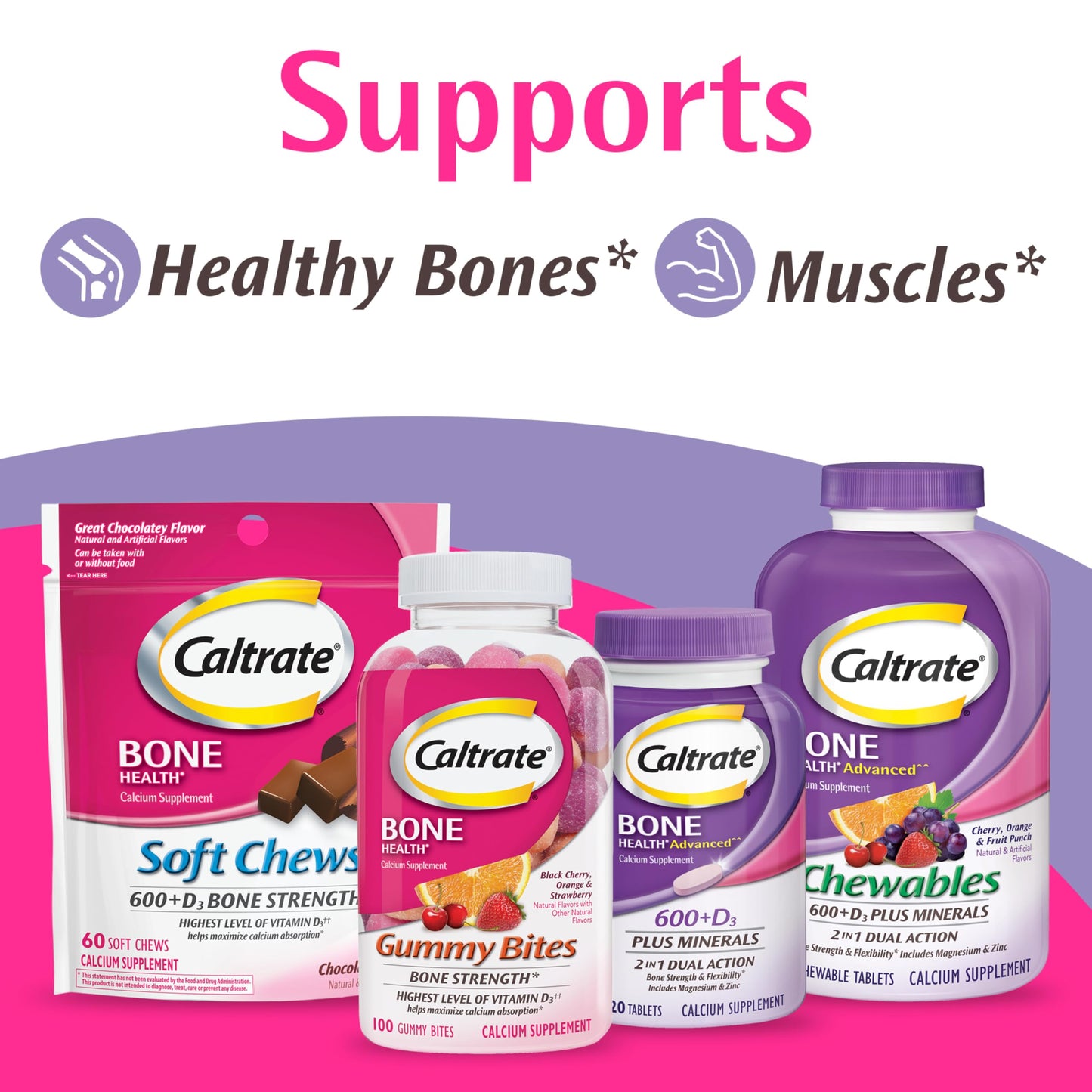 Caltrate 600 Plus D3 Minerals Calcium & Vitamin D Tablets – 120 ct