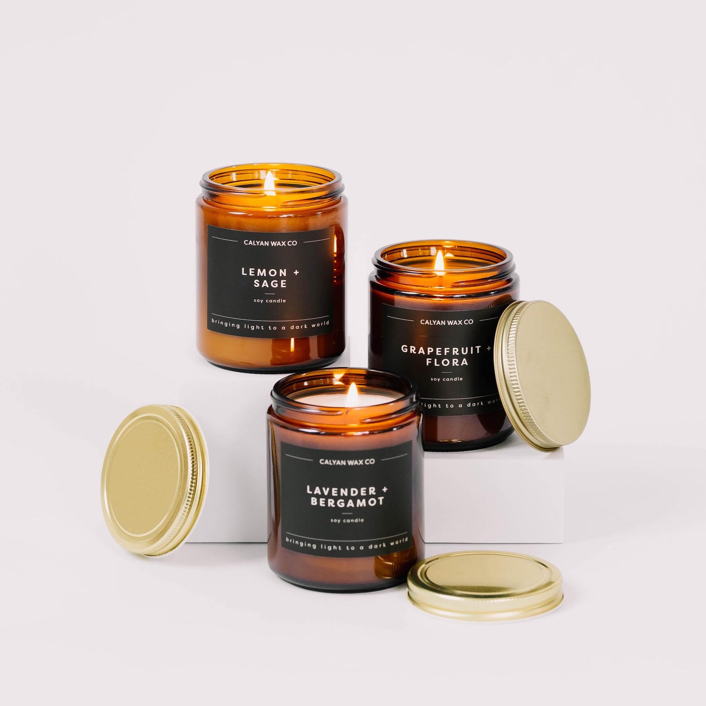 Calyan Wax Co. Apples & Maple Bourbon Soy Candle – 57 Hour Burn, Amber Jar, 7.2oz