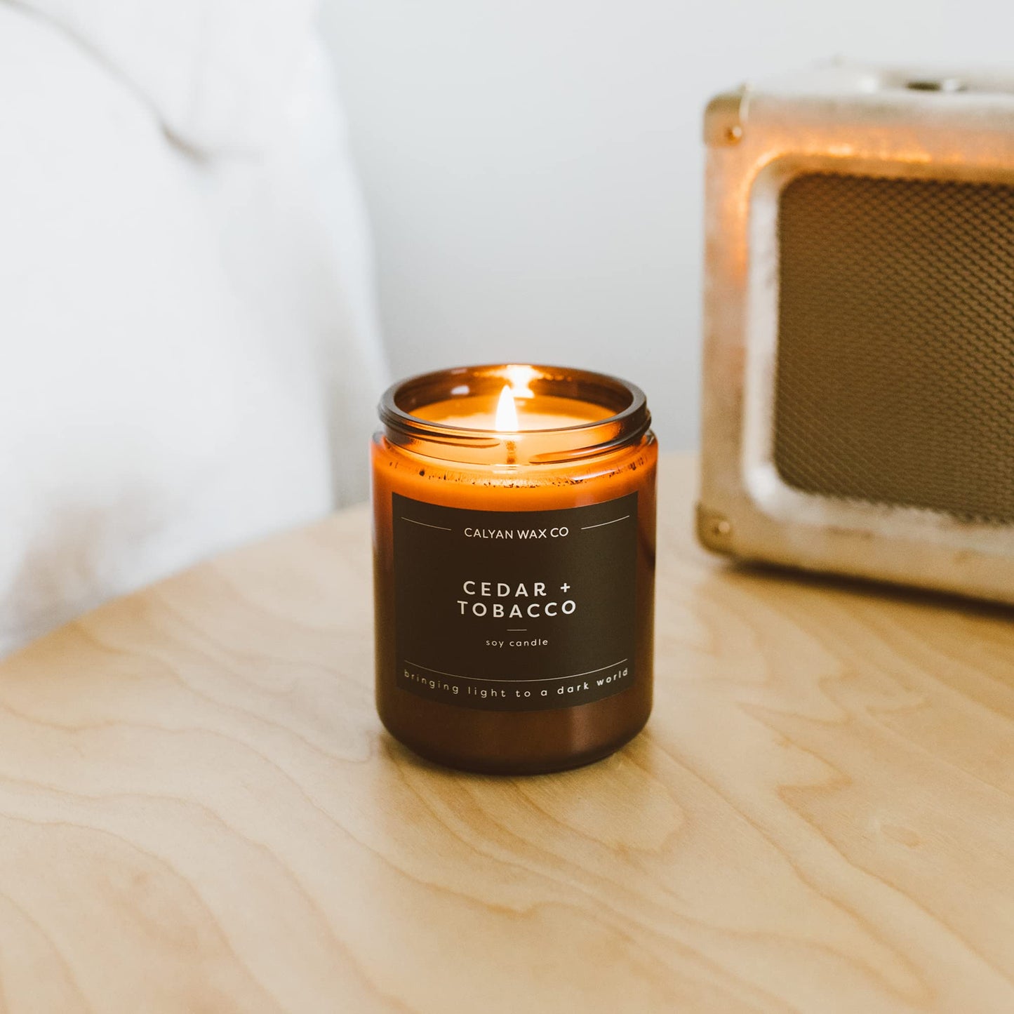 Calyan Wax Co. Cedar & Tobacco Candle - 57 Hour Burn, 7.2oz
