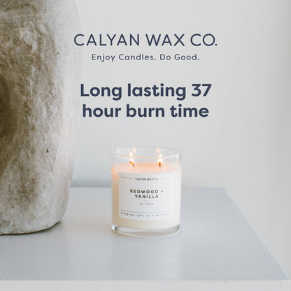 Calyan Wax Co. Evergreen & Eucalyptus 2-Wick Candle - 37-Hour Burn, Non-Toxic Soy, 8.8oz