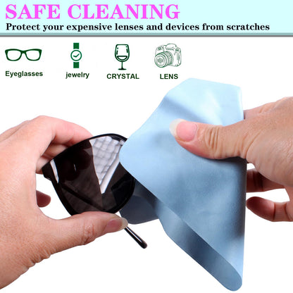 8 Pack Multicolor Microfiber Cleaning Cloths for Cameras, Lenses, Eyeglasses, Jewelry & Screens