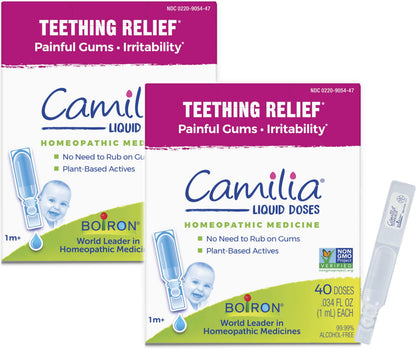 Boiron Camilia Drops 40 Count (Pack of 2) – Day & Night Baby Relief